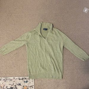 Green knit v neck